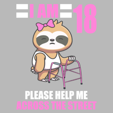 Motiv 18 bitte helfen Sie mir über Straße 18. Geburtstag