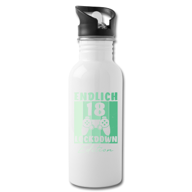 Geschenk zum 18 Trinkflasche - 18 Geburtstag Junge Endlich 18 Lockdown Zocken