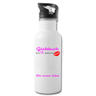 Geschenk zum 18 Trinkflasche - Gästebuch zum 18. Geburstag, Partyoutfit, weiblich