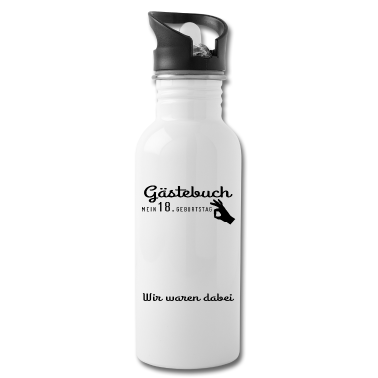 Geschenk zum 18 Trinkflasche - Gästebuch zum 18. Geburstag, Partyoutfit, männlich