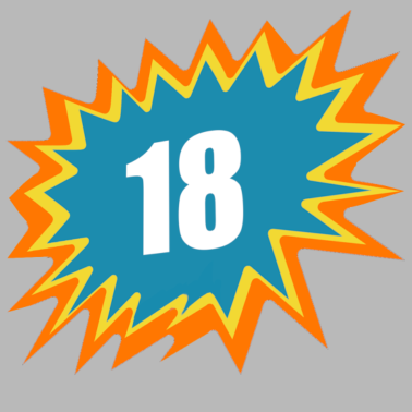 Motiv 18 bunt, 18, 18. GB, volljährig