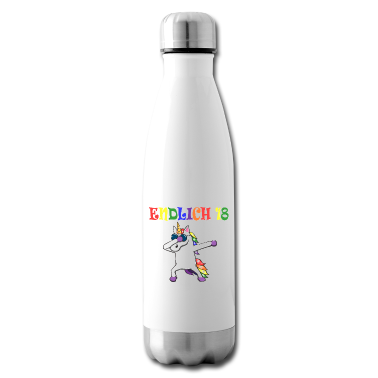 Geschenk zum 18 Trinkflasche - 18. Geburtstag Mädchen Einhorn 18 Jahre Endlich