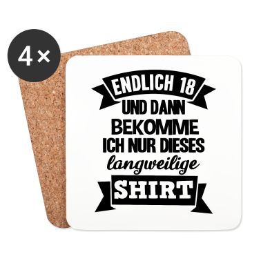 Geschenk zum 18 Untersetzer - Endlich 18 18. Dieses langweilige Shirt Geburtstag