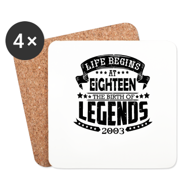 Geschenk zum 18 Untersetzer - das Leben beginnt mit 18