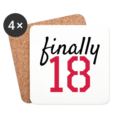 Geschenk zum 18 Untersetzer - Endlich 18 Spruch 18. Geburtstag Geschenk