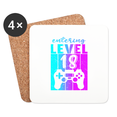 Geschenk zum 18 Untersetzer - Level 18 Gaming Controller 18. Geburtstag