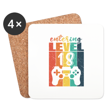 Geschenk zum 18 Untersetzer - Level 18 Gaming Controller 18. Geburtstag