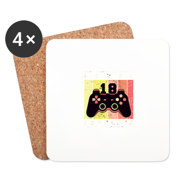 Geschenk zum 18 Untersetzer - Cooles Gamer Shirt Level 18 zum 18. Geburtstag