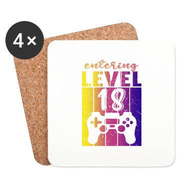 Geschenk zum 18 Untersetzer - Level 18 Gaming Controller 18. Geburtstag