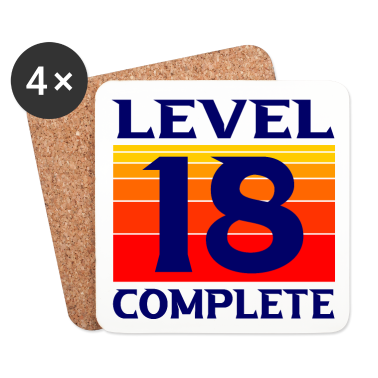 Geschenk zum 18 Untersetzer - 18. Geburtstag LEVEL
