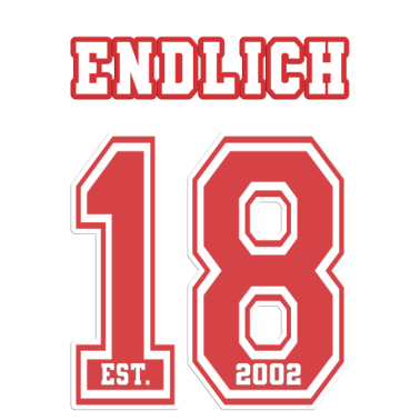 Motiv Endlich 18 Rot