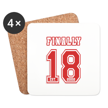 Geschenk zum 18 Untersetzer - Finally 18 Red