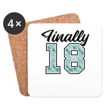 Geschenk zum 18 Untersetzer - Finally 18 - Eindlich 18 Jahre - Geburtstag