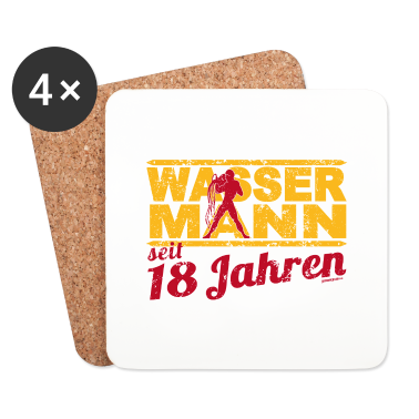 Geschenk zum 18 Untersetzer - Geburtstag Wassermann 18