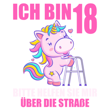 Motiv 18 bitte helfen Sie mir über Straße 18. Geburtstag