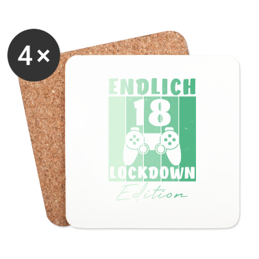 Geschenk zum 18 Untersetzer - 18 Geburtstag Junge Endlich 18 Lockdown Zocken