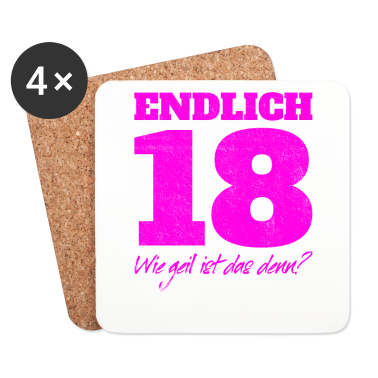 Geschenk zum 18 Untersetzer - Endlich 18 und Erwachsen Geschenk 18. Geburtstag
