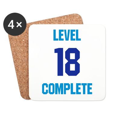 Geschenk zum 18 Untersetzer - Level 18 complete