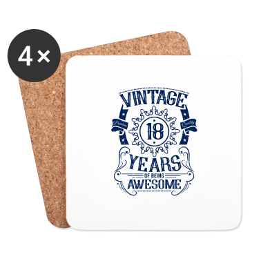 Geschenk zum 18 Untersetzer - Achtzehn 18 Geburtstag Vintage