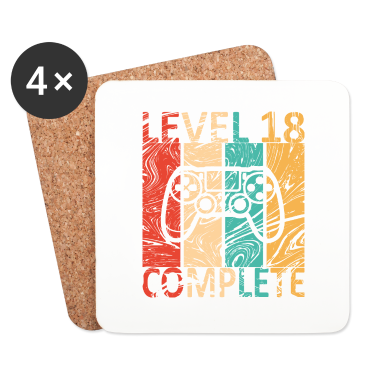 Geschenk zum 18 Untersetzer - Level 18 completed 18. Geburtstag Gamer Geschenk