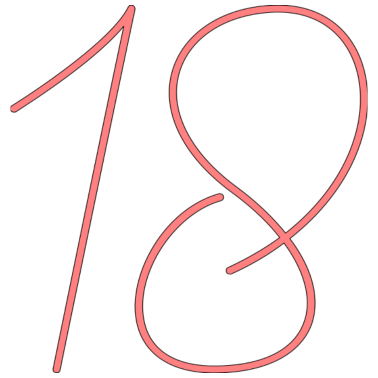 Motiv 18 Zahl Logo Nummer in rosa