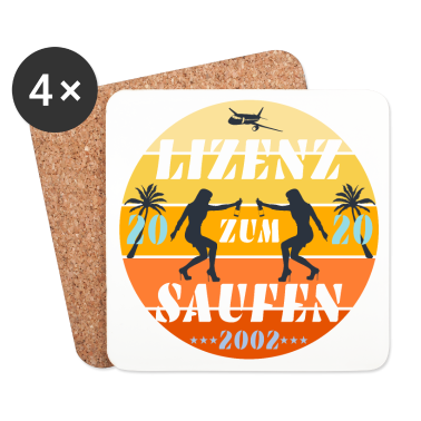 Geschenk zum 18 Untersetzer - Lizenz zum Saufen 18 Jahre