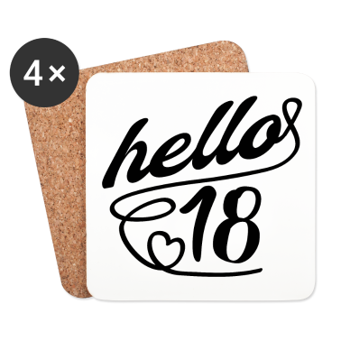 Geschenk zum 18 Untersetzer - hello 18 Geburtstag Schriftzug
