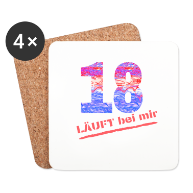 Geschenk zum 18 Untersetzer - 18 läuft bei mir Abstrakt leuchtend Farben