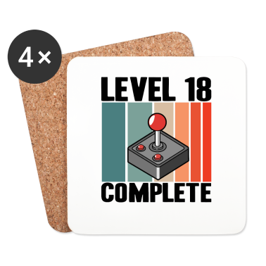 Geschenk zum 18 Untersetzer - Level 18 Complete 18. Geburtstag Jahre Gamer 2002