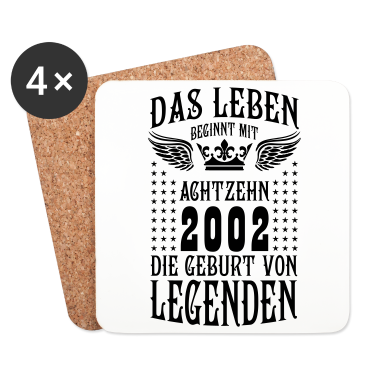 Geschenk zum 18 Untersetzer - Das Leben beginnt mit 18 Geburt von Legenden 2002