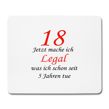 Geschenk zum 18 Mousepad - 18. Geburtstag