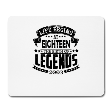 Geschenk zum 18 Mousepad - das Leben beginnt mit 18