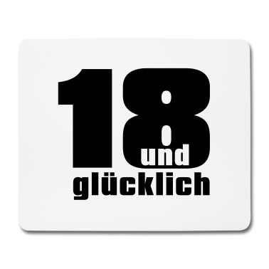 Geschenk zum 18 Mousepad - 18 und gluecklich