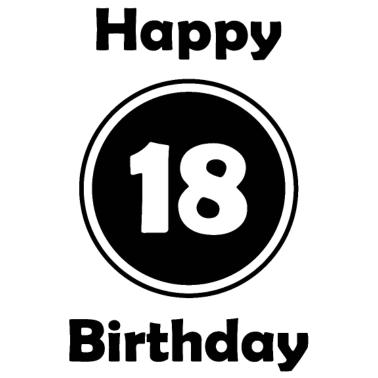 Motiv Happy Birthday 18, 18. Geburtstag