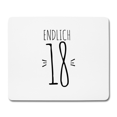 Geschenk zum 18 Mousepad - Endlich 18! Spruch 18. Geburtstag Geschenk