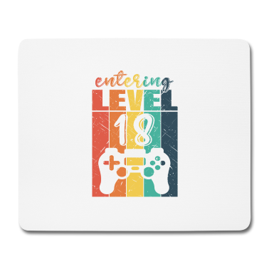 Geschenk zum 18 Mousepad - Level 18 Gaming Controller 18. Geburtstag