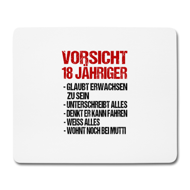 Geschenk zum 18 Mousepad - 18 Jahre 18 Geburtstag Geschenk
