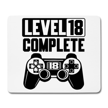 Geschenk zum 18 Mousepad - 18. Geburtstag Level 18 Complete 18 Jahre Gamer