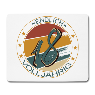 Geschenk zum 18 Mousepad - Endlich 18! Volljährig 18. Geburtstag Geschenk