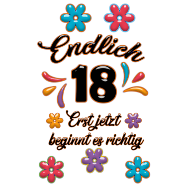 Motiv Endlich 18 - Lustiges Geschenk zum 18. Geburtstag
