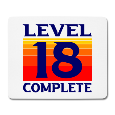 Geschenk zum 18 Mousepad - 18. Geburtstag LEVEL