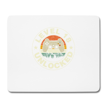 Geschenk zum 18 Mousepad - Level 18 Unlocked Gaming 18. Geburtstag des Videospielers