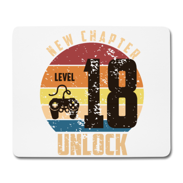 Geschenk zum 18 Mousepad - 18. Geburtstag Level 18 Unlock Geburtstagsgeschenk