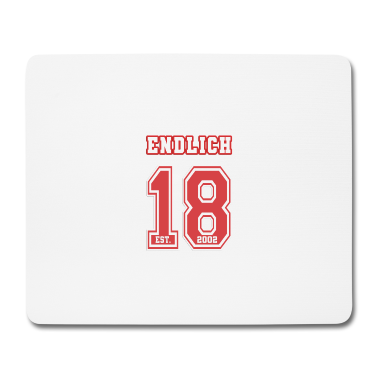 Geschenk zum 18 Mousepad - Endlich 18 Rot