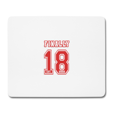 Geschenk zum 18 Mousepad - Finally 18 Red