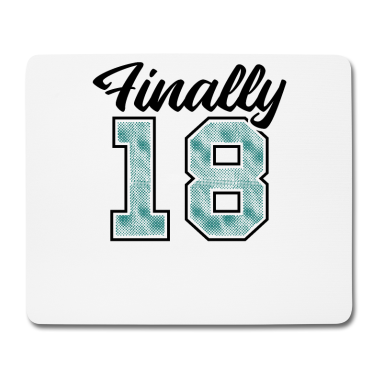 Geschenk zum 18 Mousepad - Finally 18 - Eindlich 18 Jahre - Geburtstag