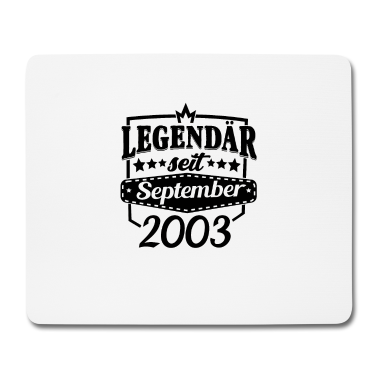 Geschenk zum 18 Mousepad - Geschenke zum 18. Geburtstag September 2003