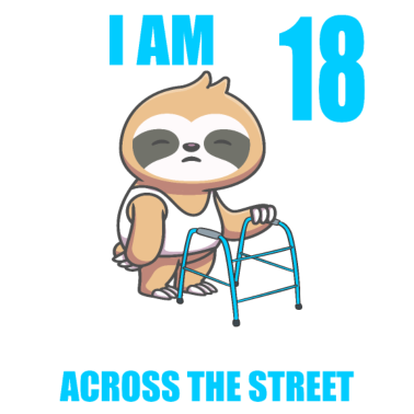 Motiv 18 bitte helfen Sie mir über Straße 18. Geburtstag