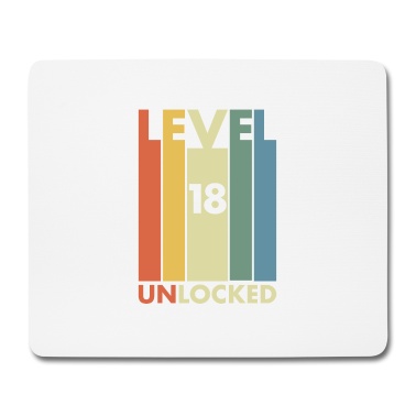 Geschenk zum 18 Mousepad - Level 18 Erreicht | 18. Geburtstag Gamer Geschenke