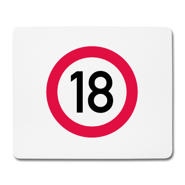 Geschenk zum 18 Mousepad - 18. Geburtstag Achtung! Verkehrsschild 18 Km/h